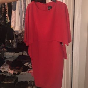 NWT Adrianna Papell Red Cape Dress